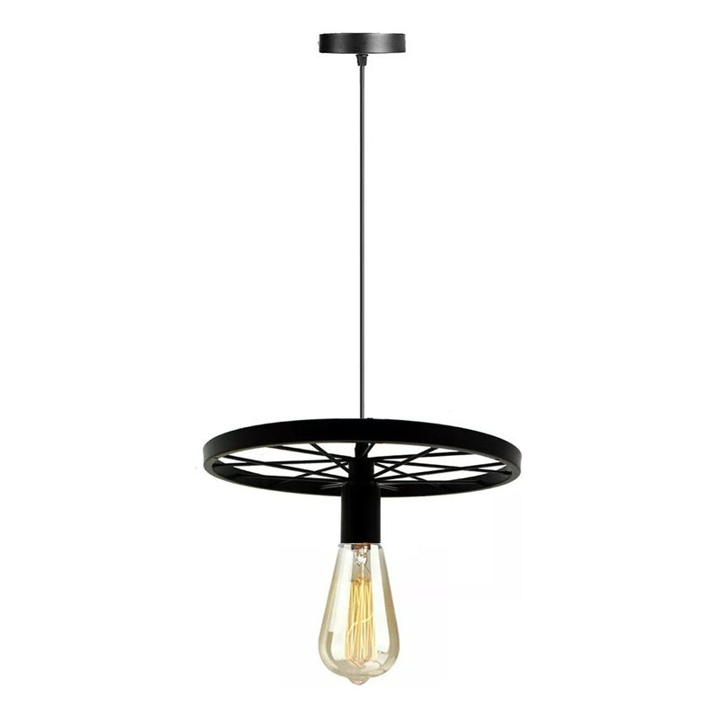 Lampara Colgante Tipo Rueda Rustica Lampara Vintage De Techo