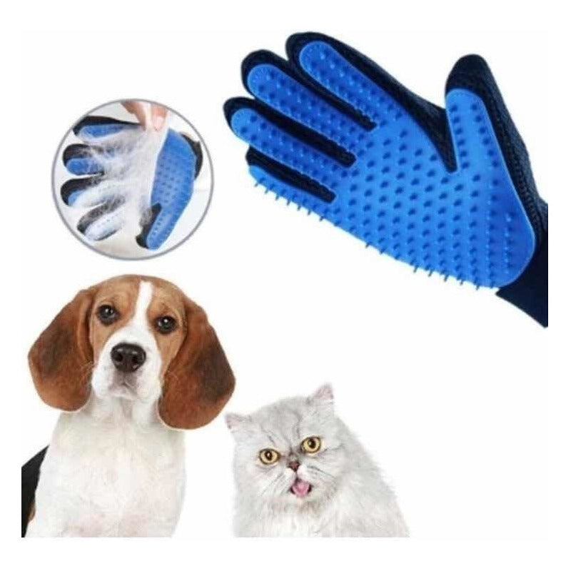 Guantes Removedores De Pelo Suelto Para Perros Y Gatos De Color Azul Verdadero