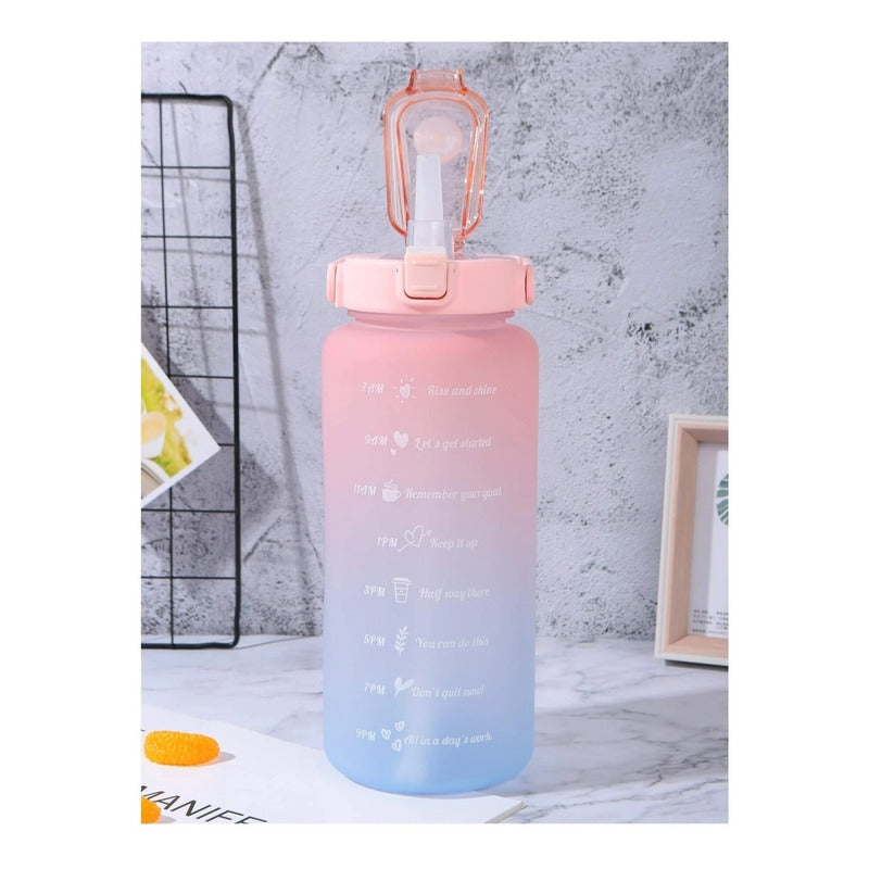 Botella De Agua Portátil Sport 2 Litros Botella Con Horarios
