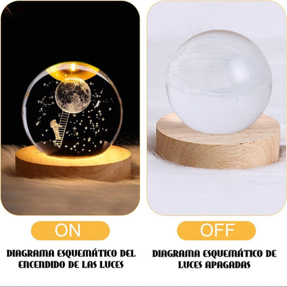 Lámpara De Cristal 3d Lámpara Led De Noche Bola De Cristal