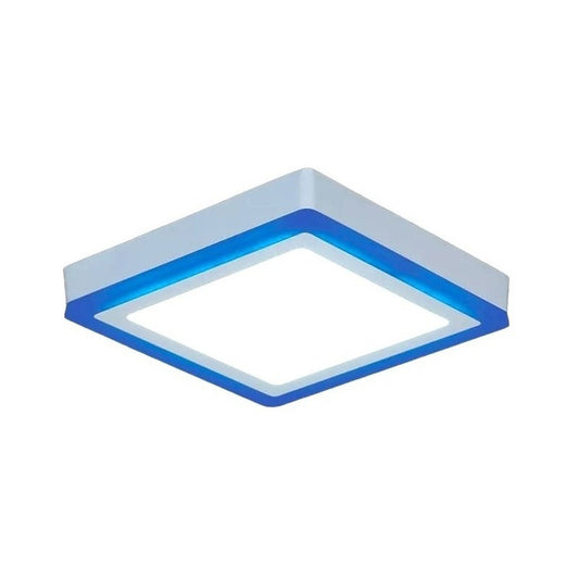 Plafon Led Sobrepuesto 6+3w Lamparas Techo Blanco Azul