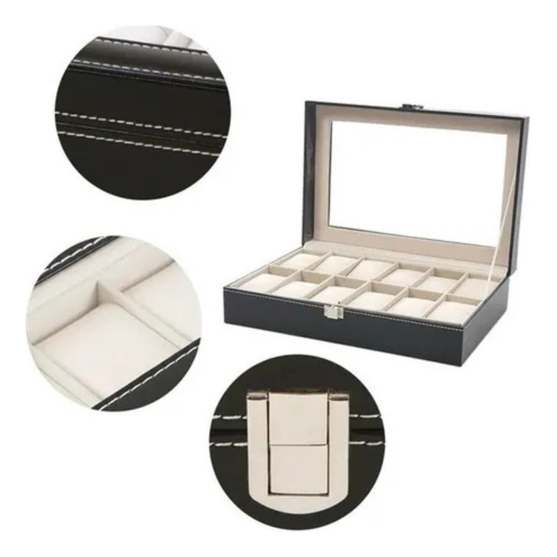 Caja Organizador De Relojes Estuche Arcashopping Exhibidor De Reloj 12pza Caja Organizadora Estuche Relojeria