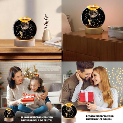 Pack X2 Lámparas De Cristal 3d Lámparas Led Bola De Cristal