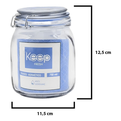 Frasco Hermético 750 Ml Contenedor Vidrio Keep