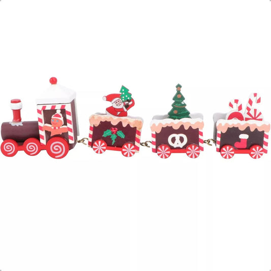 Tren Madera Adorno Navidad Decoración Hogar Navidad Regalo Arcashopping Tren Decorativo Navidad Trenes Para Mesa Decorativos Adornos Navideños