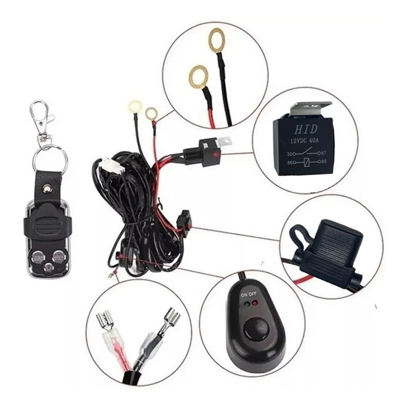 Kit Cableado Para Barras Led Neblineros Con Control Relay Sw