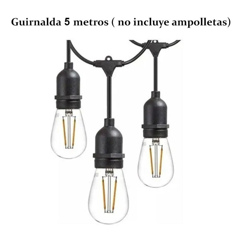 Guirnaldas De Luces Para Terrazas Soquete 5 Mtrs Guirnalda