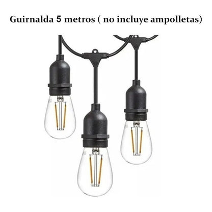 Guirnaldas De Luces Para Terrazas Soquete 5 Mtrs Guirnalda