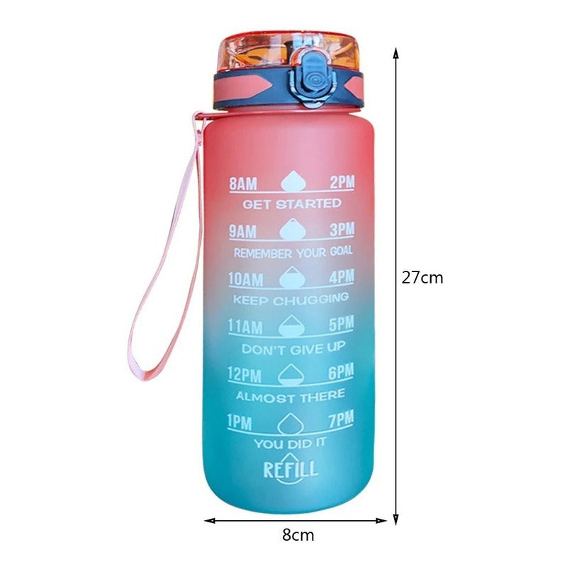 Botella De Agua Deportiva 1 Litro Portátil Para Viajes