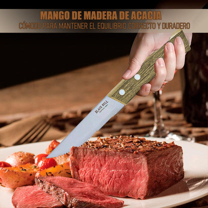 Set De Cuchillos Cuchillo Para Carne Set 4 Cuchillos Steak Black Bull Arcashopping Cuchillos Cocina De Carne Set De 4 Cuchillos Cocina Cuchillos Para Carne Acero Inoxidable Cuchillos Carne De Madera