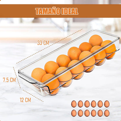 Pack 2 Organizador De Huevos Dispensador 12 Huevos Keep