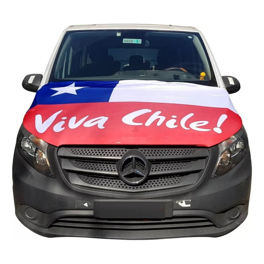 Cubre Capot Bandera Chile Funda Elástica Forro Auto Camionet