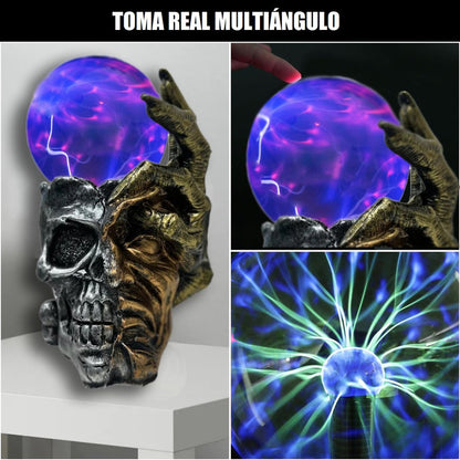 Lampara De Velador Lampara Tesla Plasma Bola Calavera Rayos