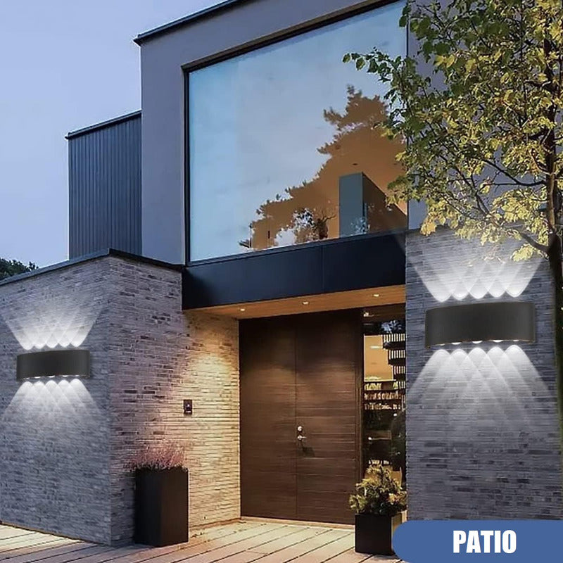 Pack X2 Lampara Led Focos Exterior Pared 10w Luz Fria 6000k