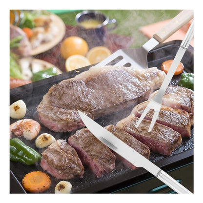 Kit Parrillero 9 Piezas Acero Inoxidable Herramientas Asado