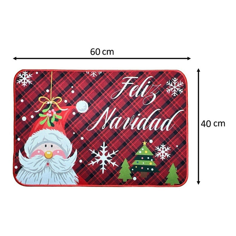 Alfombra Navidad Tapete Limpia Pies Decoracion Navidad 40x60