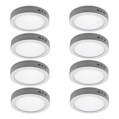 Pack X8 Foco Redondo Foco Led Sobrepuesto 24w Lamparas Techo