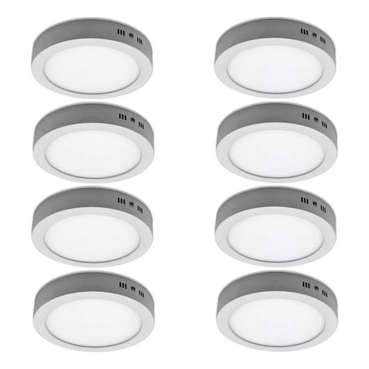 Pack X8 Foco Redondo Foco Led Sobrepuesto 24w Lamparas Techo