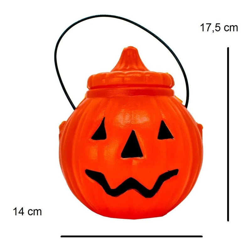 Calabaza Plástica Para Dulces Portátil Halloween Decoración