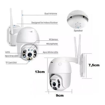 Camara Ip Interior Exterior Wifi Camaras De Seguridad Wifi Color Blanco