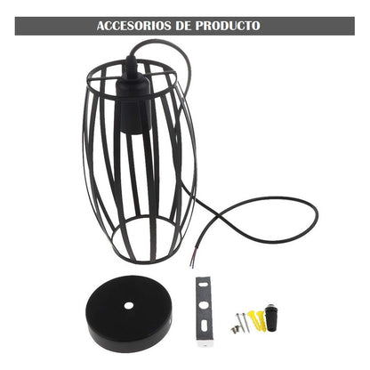 Pack X2 Lámpara Colgante Vintage Ovalada Lámparas Living E27