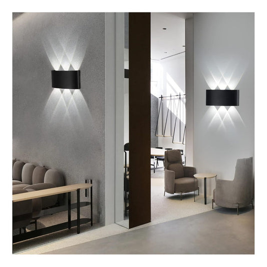 Pack X2 Lampara Led Focos Exterior Pared 6w Luz Fria 6000k