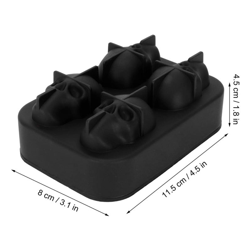 Pack X4 Cubetera Hielo Silicona Calavera Molde Hielo Flexibl