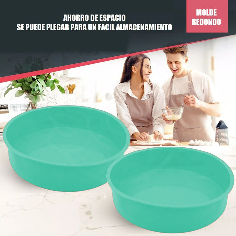 Molde Pan Redondo Silicona Moldes Para Repostería Queque