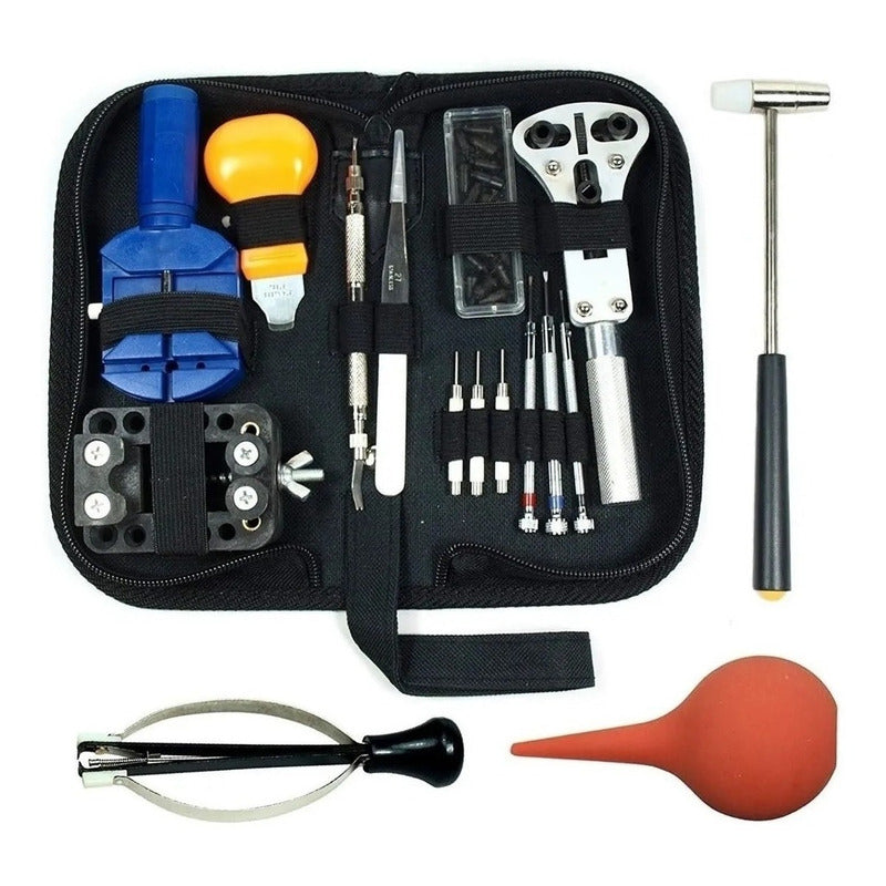 Kit Herramientas Relojeria 16 Pcs Relojes Reloj + Funda