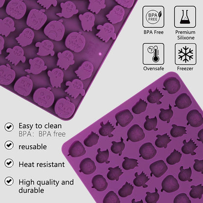 Pack X2 Moldes Silicona Para Chocolate Calabaza Halloween