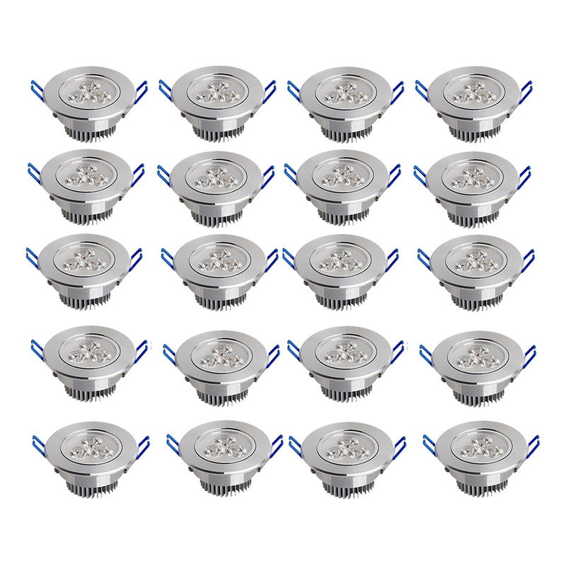 Pack X20 Foco Led Embutido Luminaria Led 3w Focos Embutidos