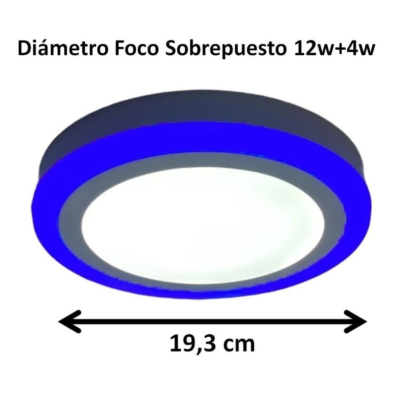 Plafon Led Plafon Techo Focos Led Interior 12+4w Blanco Azul