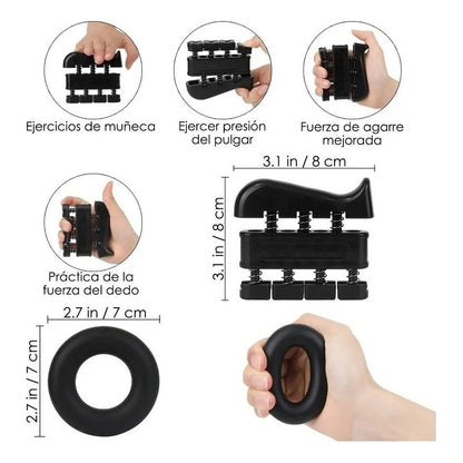 Kit Ejercitador De Manos 5 Pcs Fortalecedor Manos Ajustable