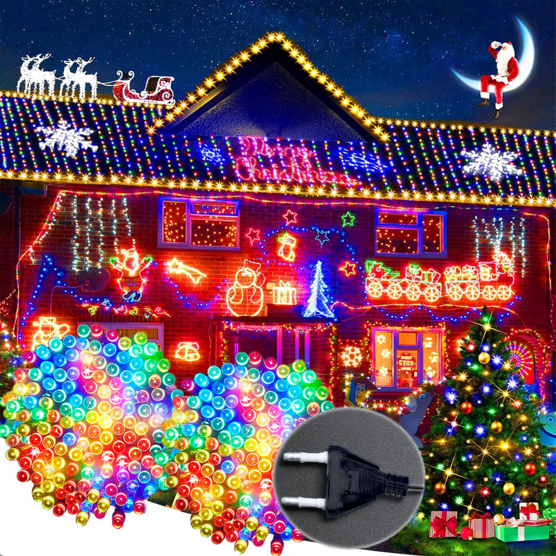 Pack X2 Luces De Navidad Guirnalda 100 Led Multicolor