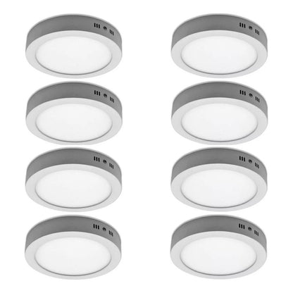 Pack X8 Foco Redondo Foco Led Sobrepuesto 18w Lamparas Techo