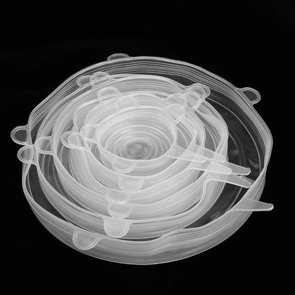 Set 6 Tapas De Silicona Adaptable Para Alimentos Reutilizabl