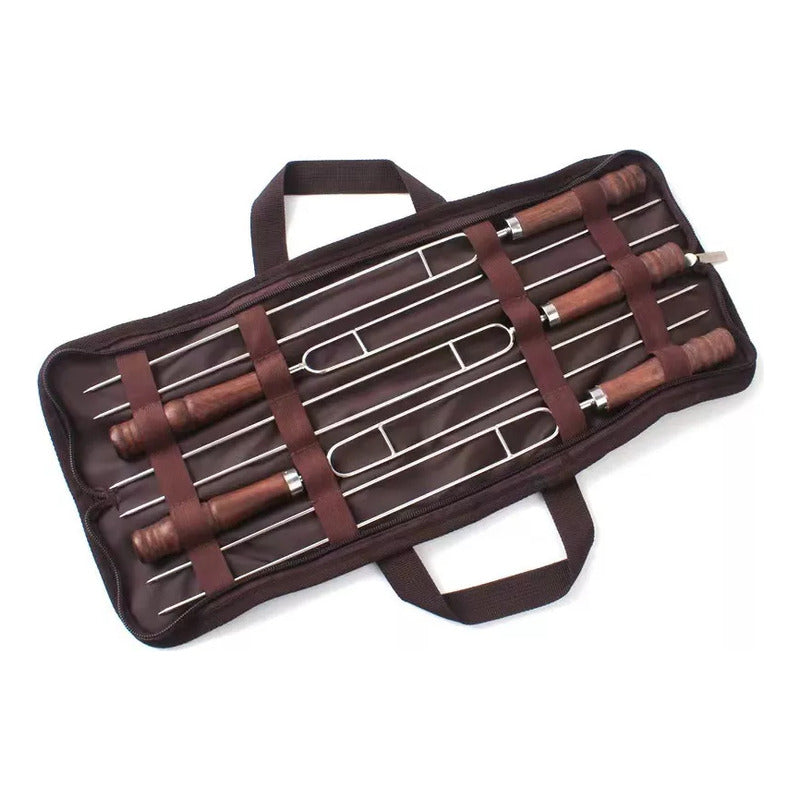 Set Fierros Para Anticuchos Naranja Pinchos Para Anticucho Acero Inoxidable Set 5 De Brochetas Forma De U Arcashopping Set 5 Brochetas En Forma De U Para Asado Pinchos Anticucho