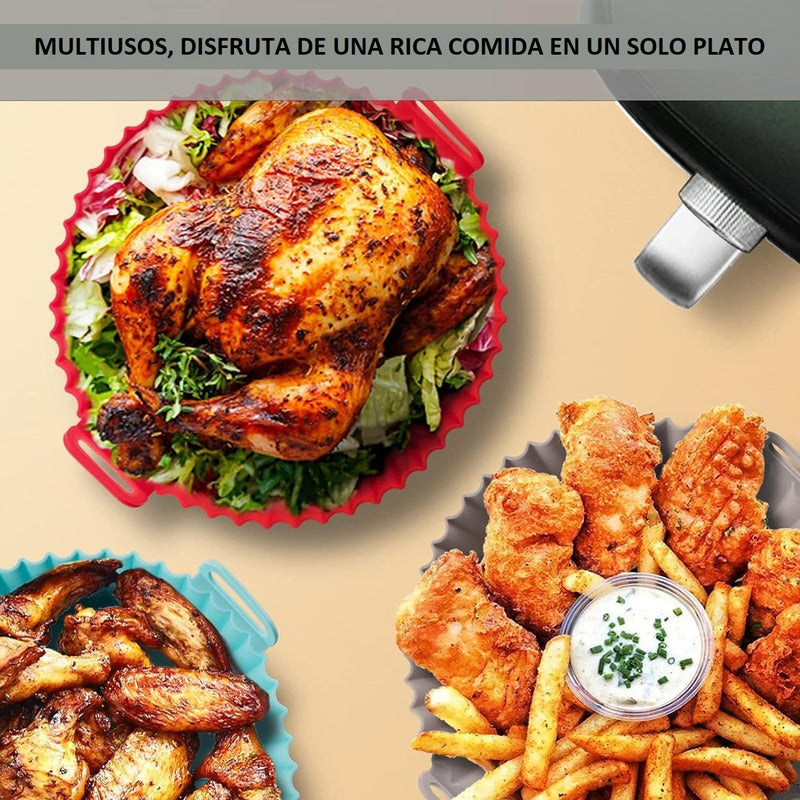 Pack X6 Molde Silicona Antiadherente Para Freidora De Aire