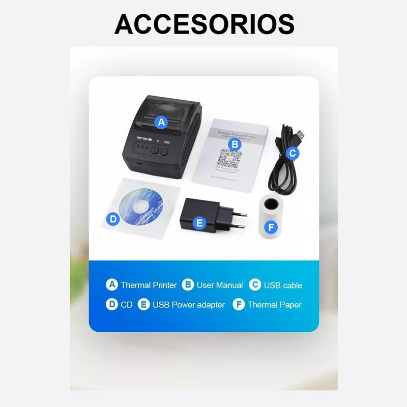 Mini Impresora Vt Con Bluetooth Térmica Portátil Android De 58 Mm Mtp2