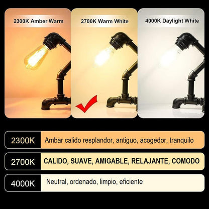 Ampolleta Vintage 6w E27 Filamento Luz Cálida Ampolleta Led