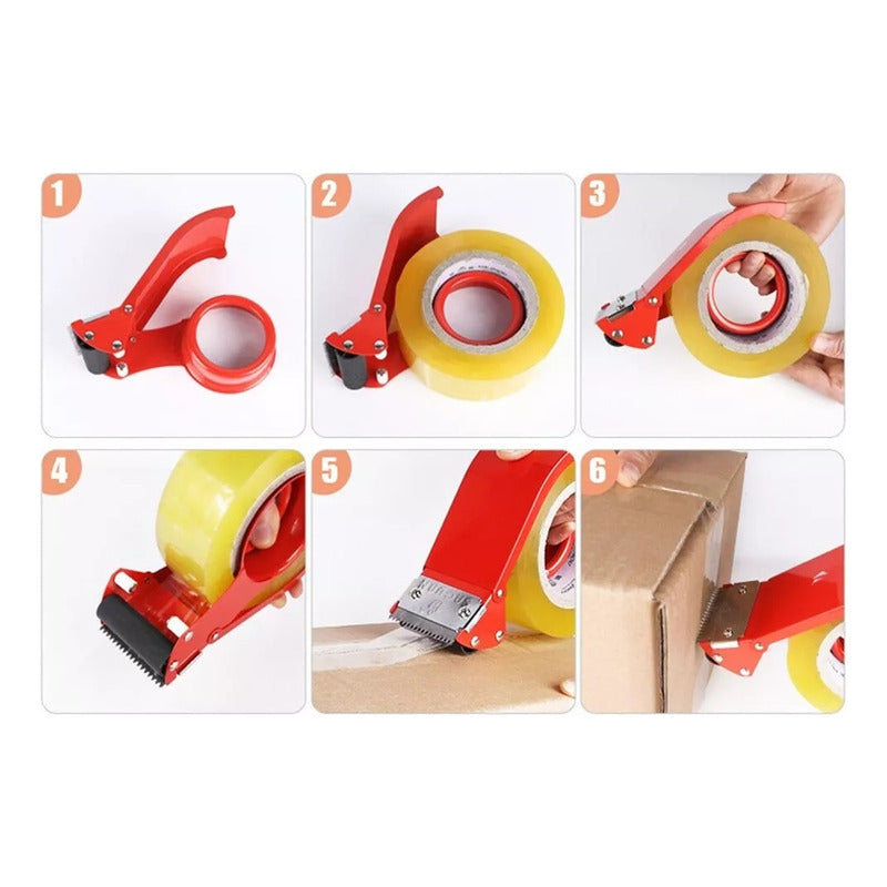 Pack X2 Dispensador De Cinta Adhesiva Metálico Huincha Embal