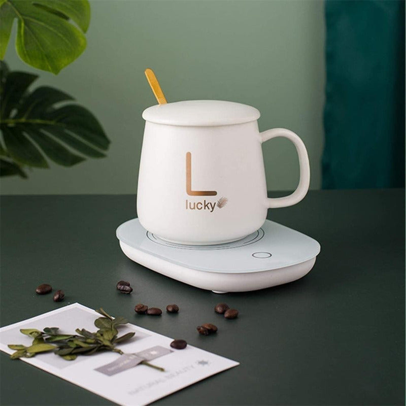 Pack X4 Taza De Café Con Calentador Eléctrico Juego De Tazas