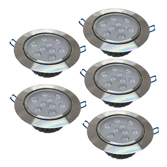 Pack X5 Focos Led Embutidos 9w Luz Fria Led Focos Led Embuti