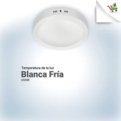 Panel Plafon Led 12w Aplicar Cuadrado Blanco