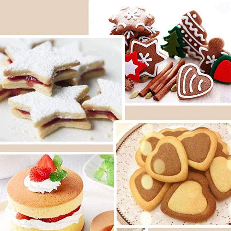 Kit De 12 Moldes Cortadores De Masa Para Moldes De Galletas De Acero Inoxidable