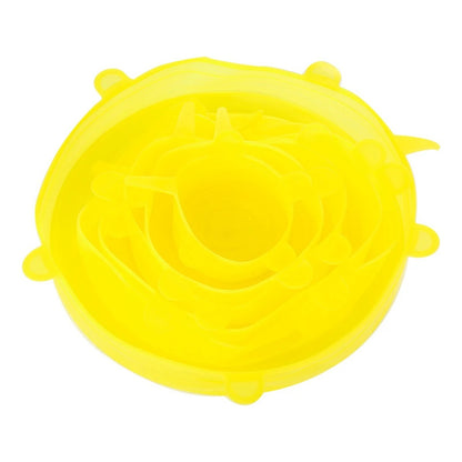 Set 6 Tapas De Silicona Adaptable Para Alimentos Reutilizabl
