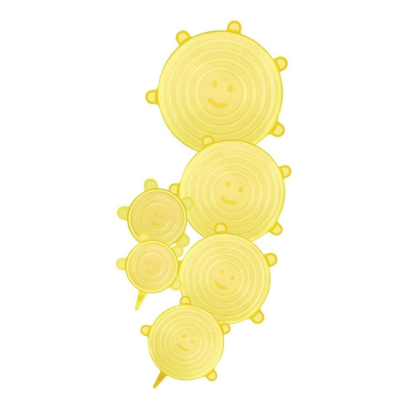 Set 6 Tapas De Silicona Adaptable Para Alimentos Reutilizabl