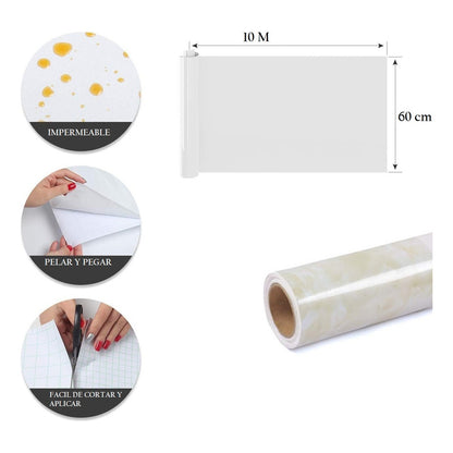 Papel Mural Autoadhesivo Mármol Papel Tapiz Decorativo 10m
