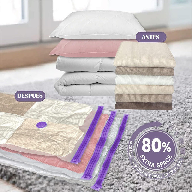 Pack X3 Bolsa Al Vacio 80x110 Bolsas Comprimida Ahorra Espac