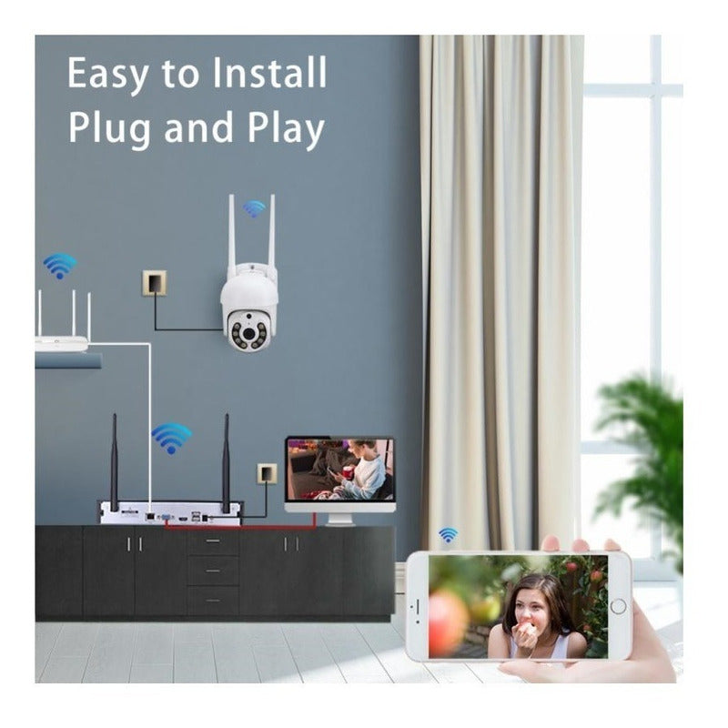 Cámara Seguridad Wifi Cámara Ip Infrarrojo 1080p Impermeable